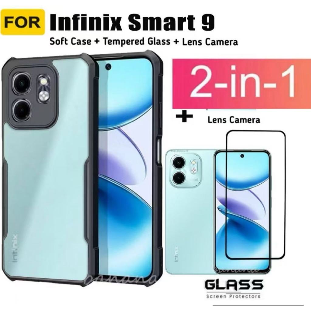 เคสขอบสี หลังใส สำหรับ iNfinix Smart9 Hot50i Hot50 Pro Hot50Pro plus เคสกันกระแทก