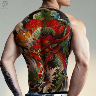 แทททู tattoo เต็มหลัง กันน้ำ รอยสัก ลายสัก ติดทน รอยสักชั่วคราวสีและสีดำ สติ๊กเกอร์แทททู