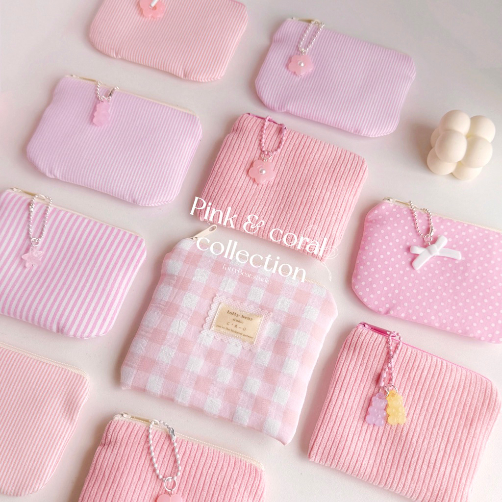 tottybear l Pink collection รวมกระเป๋า ใส่เหรียญ สตางค์ ธนบัตร มีหลายแบบให้เลือก สไตล์พส.จีน
