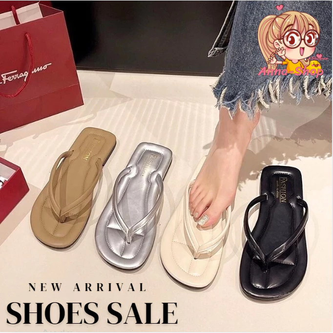 Anna shop มาใหม่ รองเท้าเเตะแฟชั่นหูคีบ ดีเทลสวย พื้นนิ่ม ใส่สบาย สินค้าพร้อมส่งในประเทศไทยT362