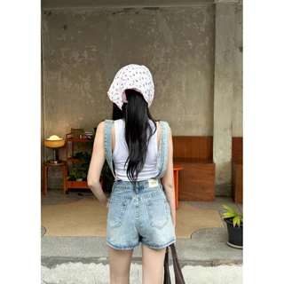 mycloth.officials (6140) - เอี๊ยมกระโปรงกางเกง สียีนส์อ่อนฟอก ดีเทลงานน่ารักสุดๆ