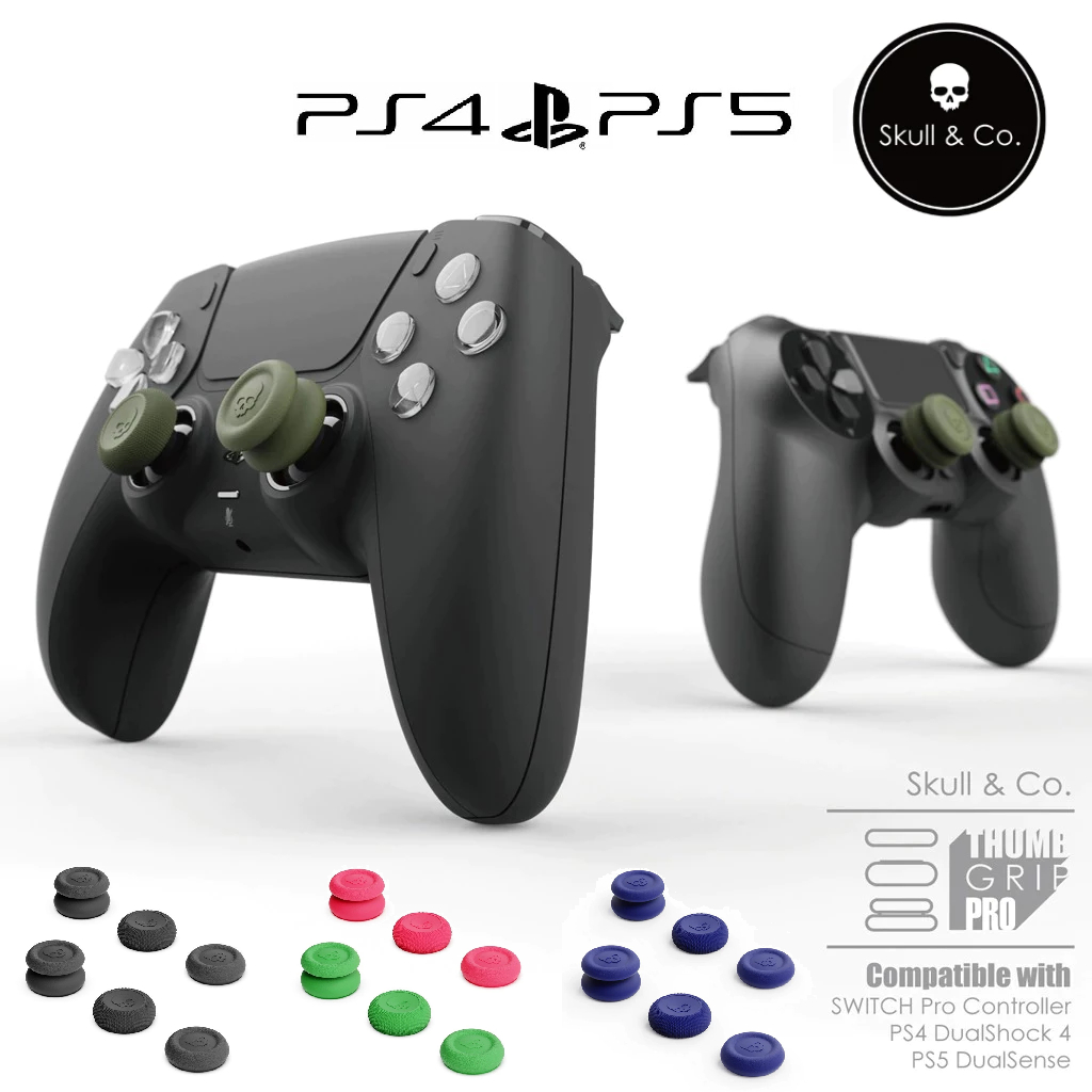 พร้อมส่ง! ยางครอบ Skull & Co. Thumb Grips สีดำ สำหรับ จอยPS4 / PS5 / Switch Pro Controller - รูปที่ 6