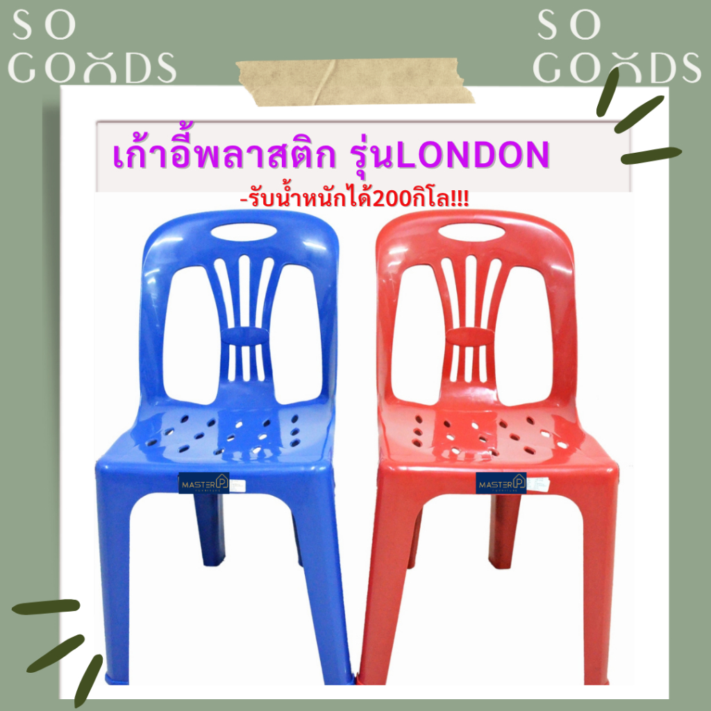SOGOODS เก้าอี้พลาสติกเกรดB พนักพิงหลัง มียางกันลื่น สะดวกประหยัดพื้นที่การใช้งาน✅มี2สีให้เลือก✅