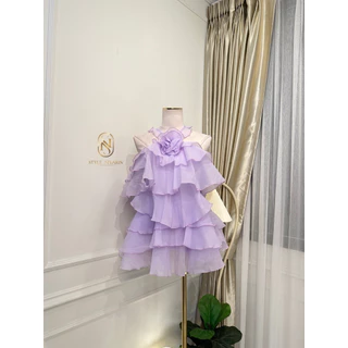 zani dress ชุดเดรสสั้น ทรงขนมชั้น แต่งกุหลาบตรงกลาง งานผ้าออแกนดี้ น่ารักหวานมาก **ชุดค่อนข้างสั้นแนะนำสาวตัวเล็กสูงไม่เ