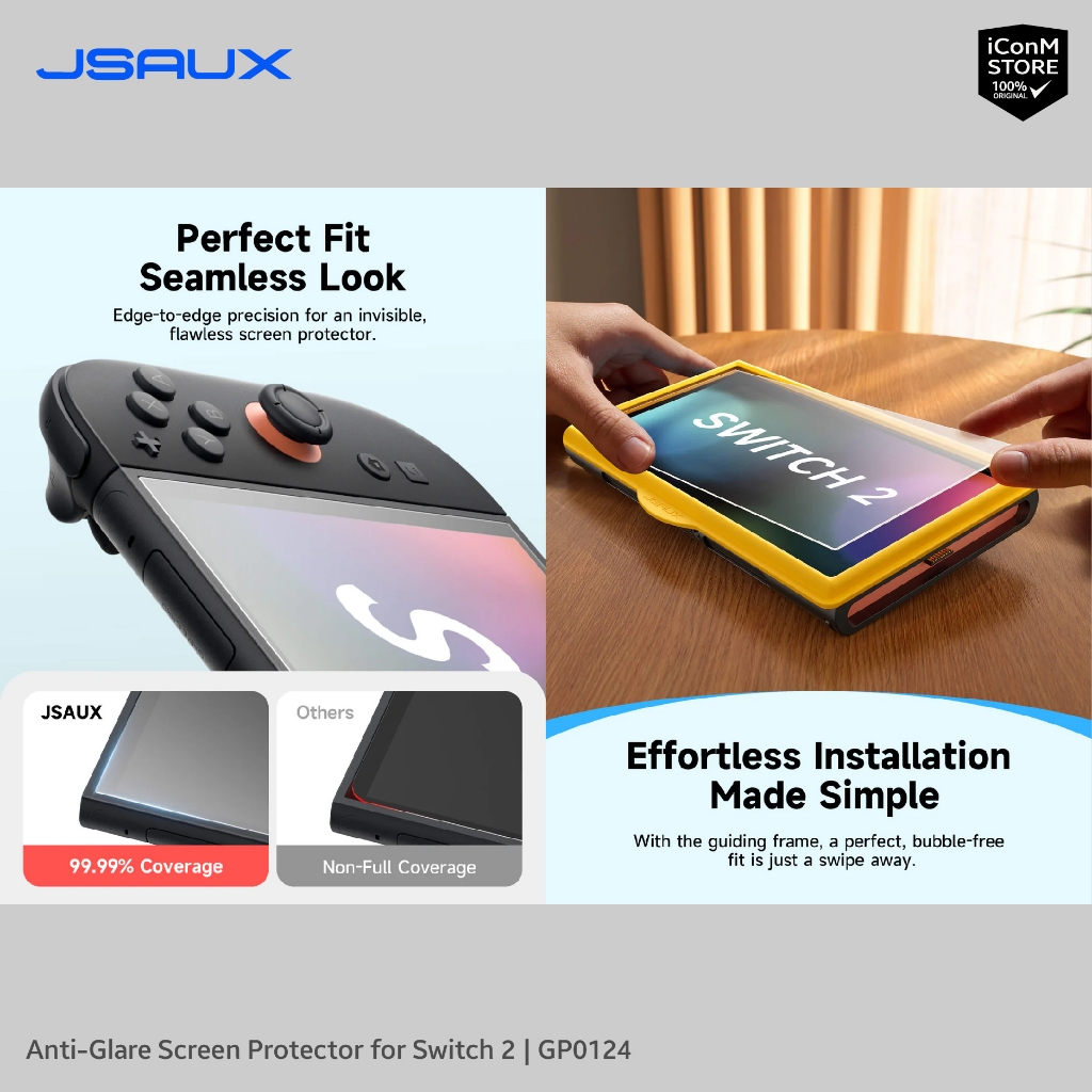 [ส่งทันที] JSAUX - Screen Protector for Switch 2 [GP0123 & GP0124] ฟิล์มกระจกสำหรับ Nintendo Switch 2 [สินค้าแท้100%] - รูปที่ 5