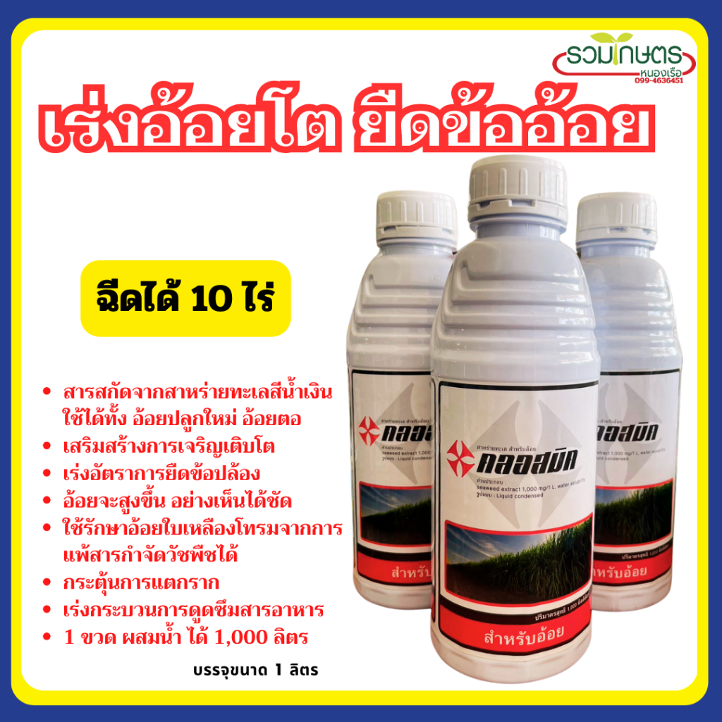 ยืดข้ออ้อย เร่งโตอ้อย ลำใหญ่ ลำยาว สารเร่งการเจริญเติบโต ในอ้อย " ครอสมิค"