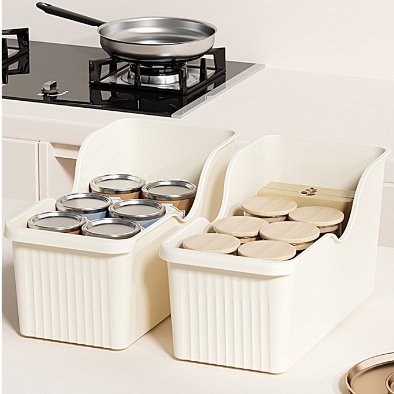 กล่องเก็บของตู้ครัวพร้อมรอก ฝาครอบเครื่องครัว ตู้เก็บของเบ็ดเตล็ด กล่องเก็บของตู้ครัว - รูปที่ 3