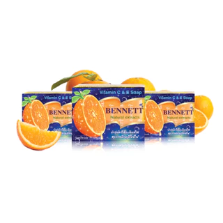 [ 3 กล่อง ] Bennett เบนเนท สบู่ วิตามินซีแอนด์อี ขนาด 130 กรัม (แพ็ค3 กล่อง) สีส้ม