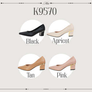 สินค้าพร้อมส่ง K9570 รองเท้าคัชชูส้นก้อน สูง 2 นิ้วหนังพียูน…