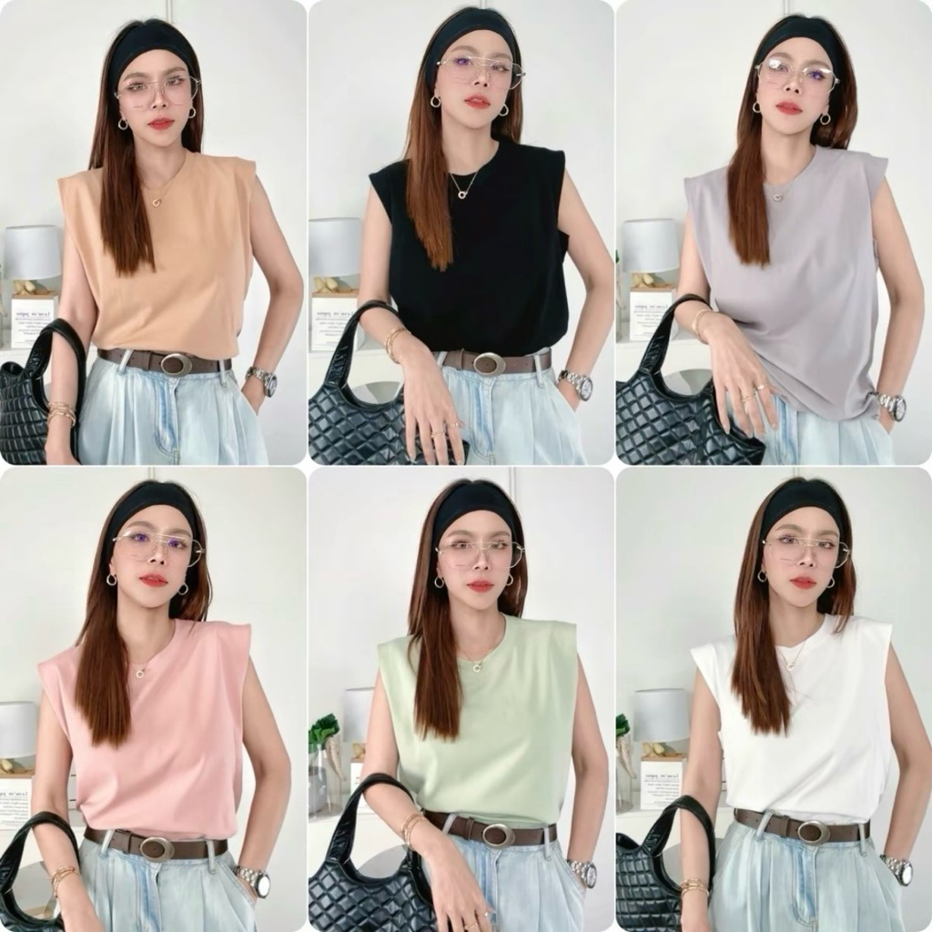 027 พร้อมส่ง* Deezyy เสื้อยืดผ้ายูนิ กล้ามกันโป๊ ปิดรักแร้ ไซร์ 2