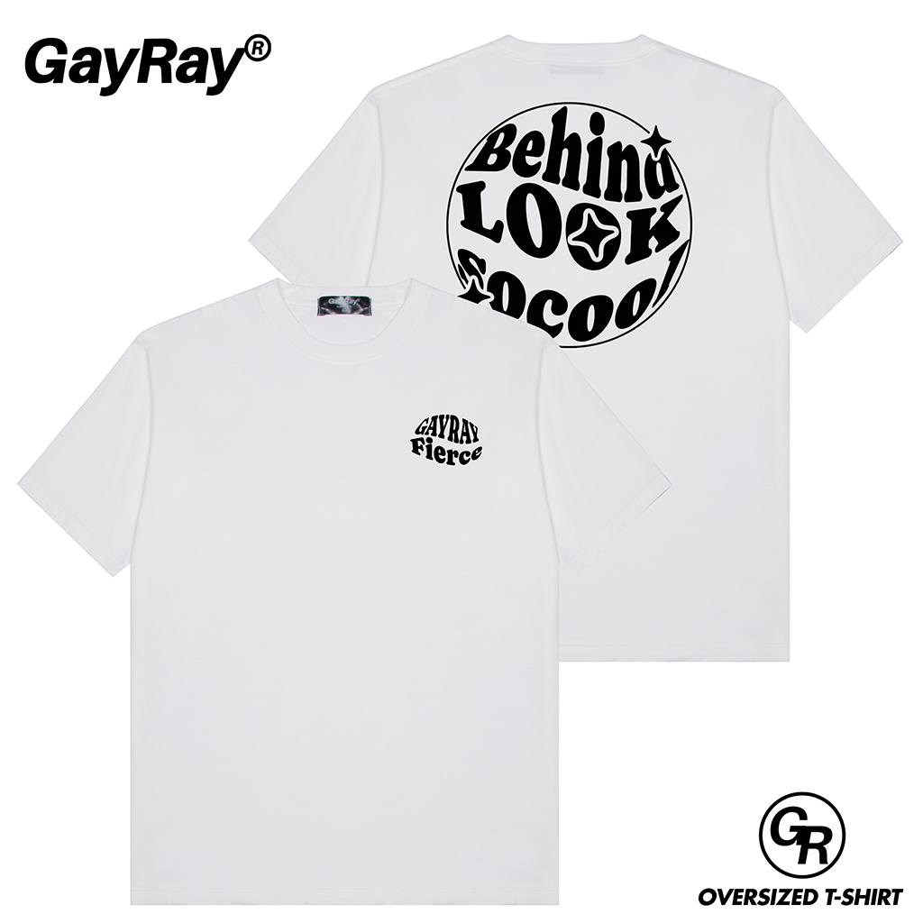 GayRay ⎰Behind⎱  เสื้อยืดโอเวอร์ไซส์ Cotton 100% นุ่่ม ใส่สบาย