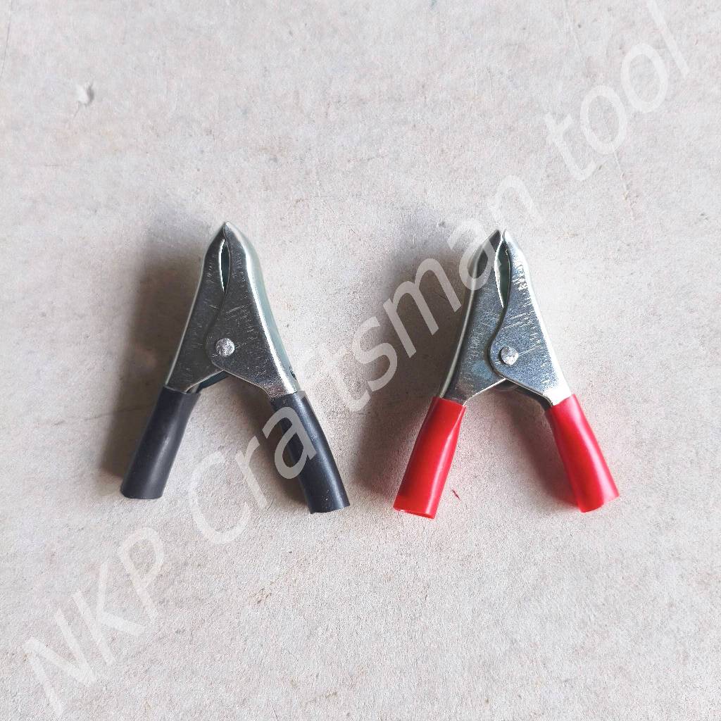 (ราคา/คู่ ดำ-แดง) คีมจับแบต คีมต่อ สายไฟ คีมจั๊มแบต คีมจับขั้วแบตเตอรี่ คีมคีบแบตเตอร์รี่ (รุ่น เล็ก)