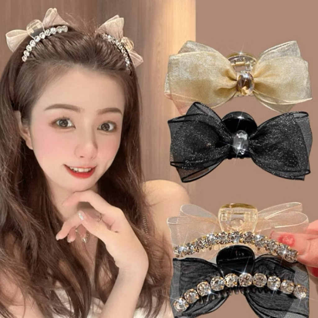 A492 กิ๊บหนีบผม ประดับเพชร กิ๊บหนีบผมสไตล์เกาหลี พร้อมส่ง