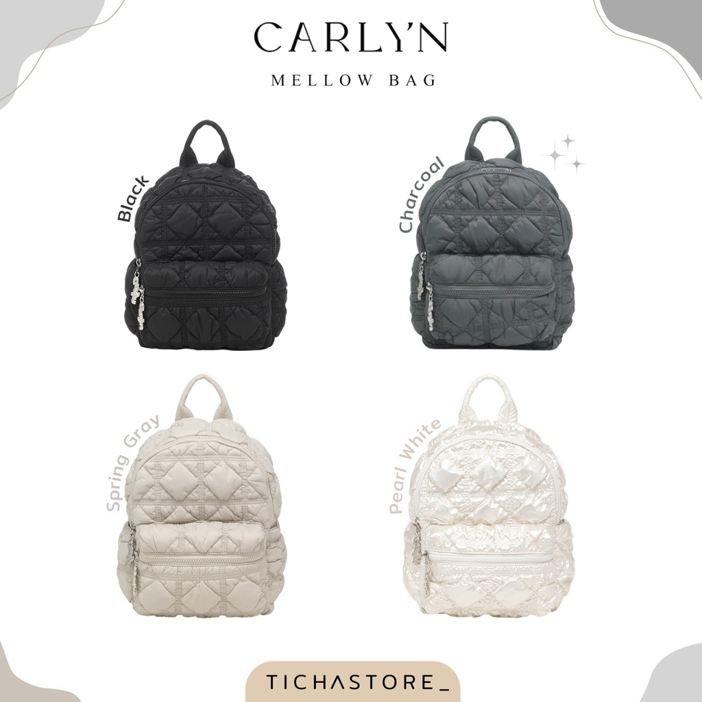 (พร้อมส่ง) กระเป๋า Carlyn Bag รุ่น Mellow สี Black/Spring Gray/Pearl White/Charcoal ของแท้100%