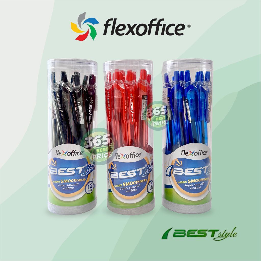 Flexoffice Best style (12ด้าม) ปากกาลูกลื่น 0.7mm