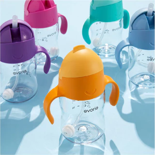 Evorie Tritan แก้วหัดดื่ม แก้วน้ําหัดดูด 360° Silicone Straw-ขวดน้ำเด็ก Baby Sippy Cup 200ml ทนต่อการตก BPA Free