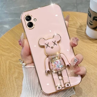 เคสโทรศัพท์ สำหรับ Samsung A07 A08 A06 4G 5G A05 A04 A03 ลายการ์ตูน น้องหมี ตั้งได้ หมุนได้ หรูหรา กันกระแทก แบบนิ่ม