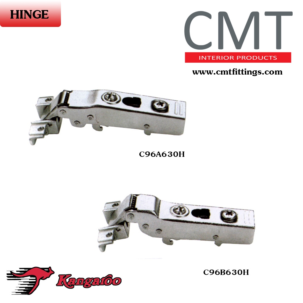 C96-630 บานพับแบบคลิ็กล็อค รุ่นนุ่นนวล สำหรับกรอบอลูมิเนียม