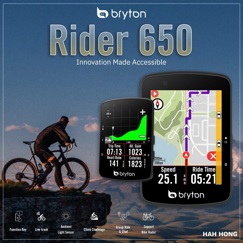 [ประกันศูนย์] เครื่องภาษา🇹🇭 ไมล์ Bryton Rider 650 ระบบ GPS แบตอึด จอสี มีระบบนำทาง