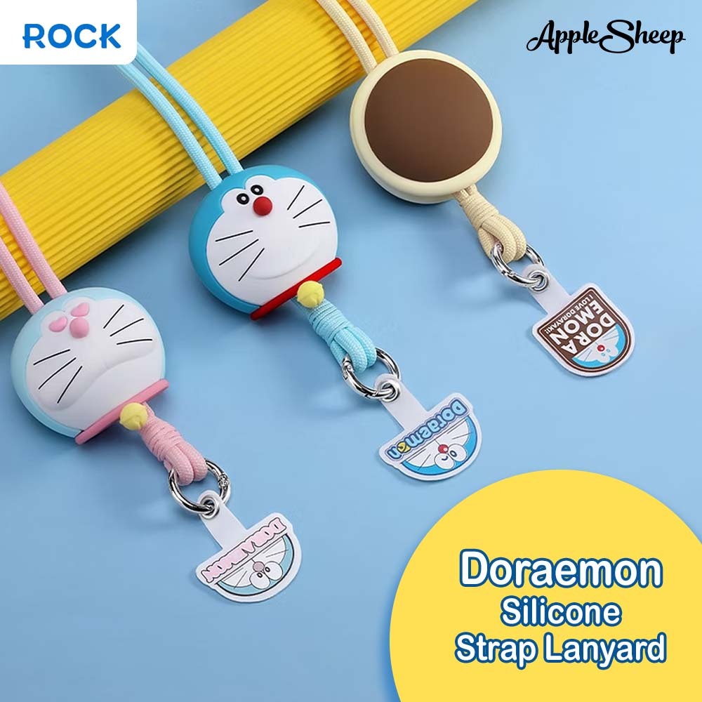 [Rock Doraemon Silicone Strap Lanyard] สายห้อยมือถือ โดเรม่อน สายห้อยโทรศัพท์แบบคล้องคอ สายคล้องมือถือ ลิขสิทธิ์แท้