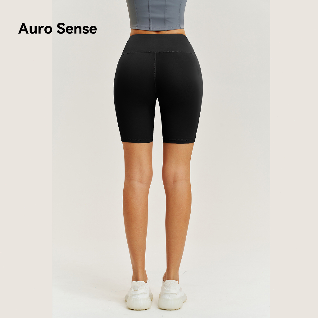 Auro Sense gym กางเกงโยคะเอวสูง กางเกงวิ่ง  ความยาว 3 ส่วน เล่นกีฬา และ การสวมใส่ประจำวัน compression shorts  4color - รูปที่ 6
