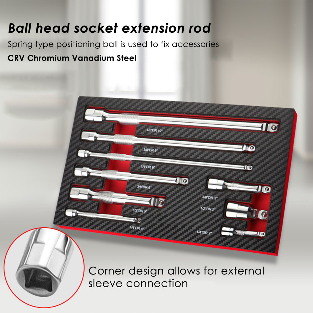 ถูกที่สุด Wobble Extension Set Socket Extensions Set Ratchet Extensions 1/4" 3/8" 1/2" Wobble Chrome