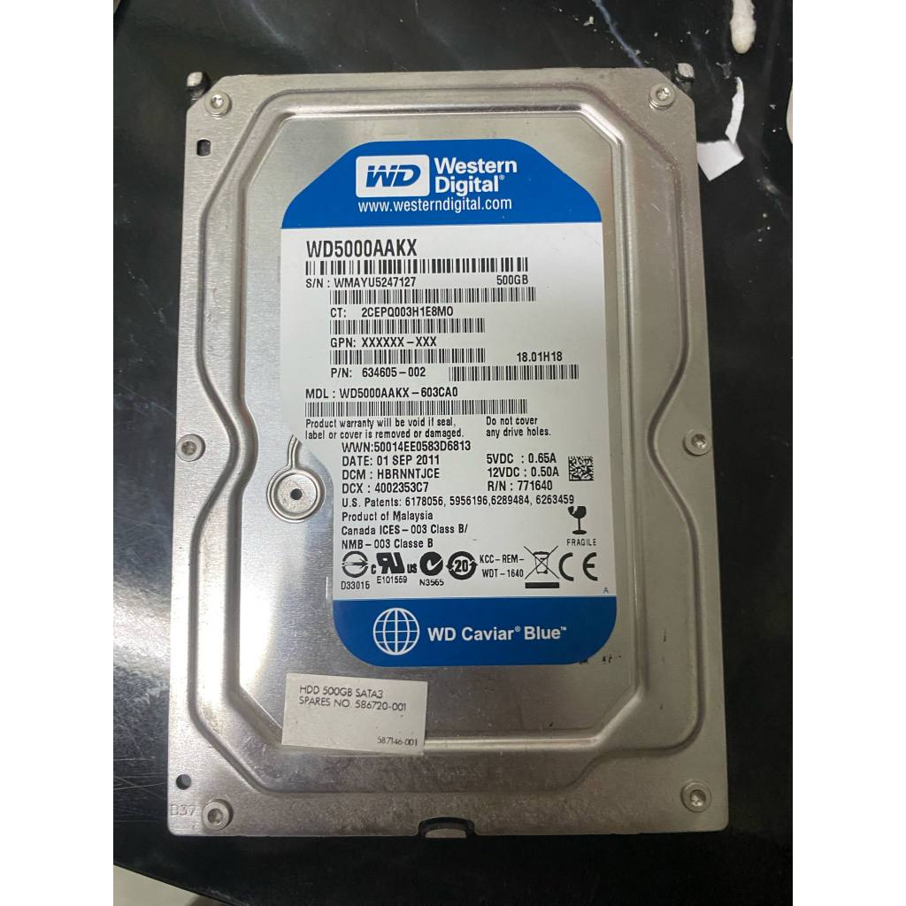 ฮาร์ดดิสก์ HDD WD BLUE 500GB