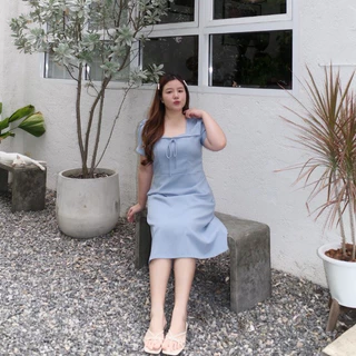 (❤️อกถึง 50") Elvia Dress เดรสสาวอวบ ชุดสาวอวบ