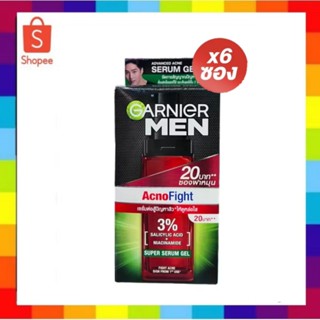 ( 6ซอง) การ์นิเย่ เมน แอคโนไฟท์ ซูเปอร์ เซรั่ม เจล 7 มล. gar…