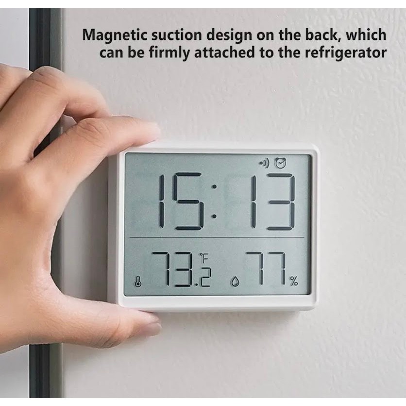 ✔LCD ดิจิตอลอิเล็กทรอนิกส์ตัววัดอุณหภูมิความชื้น Monitor ตารางนาฬิกาปลุกเครื่องวัดอุณหภูมิในร่มกลางแจ้งสถานีสภาพอากาศ รูปที่ 8