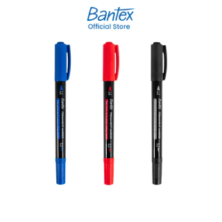 Bantex ปากกาเคมี ปากกามาร์กเกอร์ กันน้ำ ใช้ได้ทั้งกระดาษและพลาสติก หัว 0.5mm 1.2mm Permanent Marker