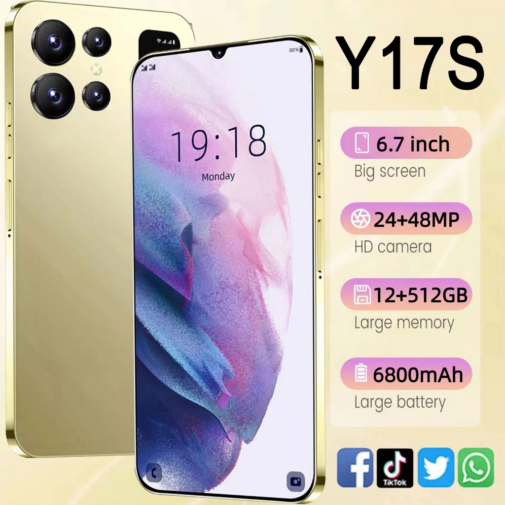 สมาร์ทโฟน Y17S 6.7 นิ้ว 16+512GB 5G โทรศัพท์มือถือ 5G WIFI Android Learning phone รับประกัน 1ปี