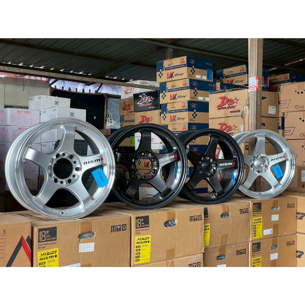 ล้อ NISMO งาน MK ขอบ18 5รูและ6รู พร้อมจุ๊บเหล็กสำหรับรถกระบะ/รถบรรทุก