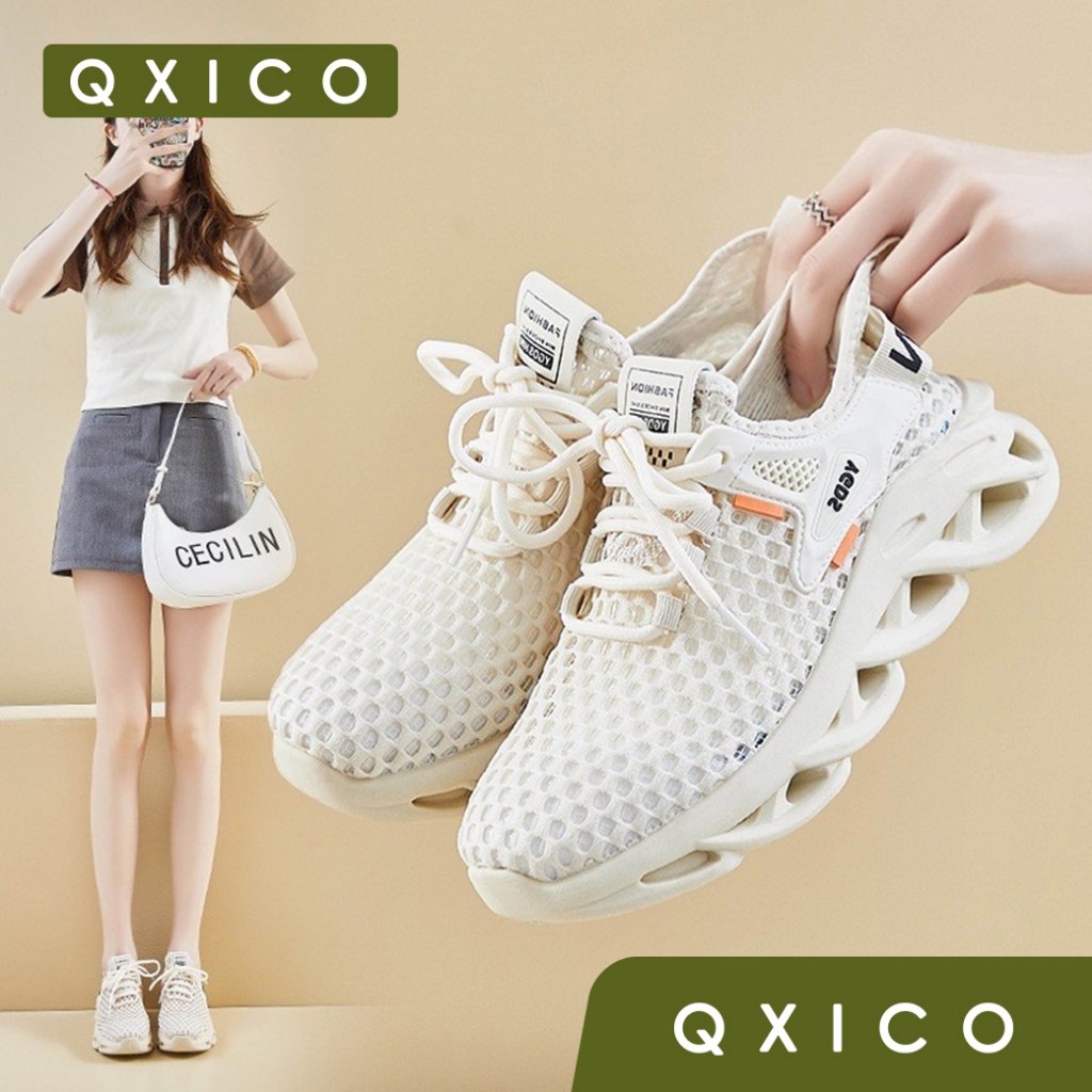 Qxico รุ่น FQ225 รองเท้าผ้าใบแบบใหม่ ผ้าตาข่าย ระบายอากาศ ใส่สบายไม่อับเท้า