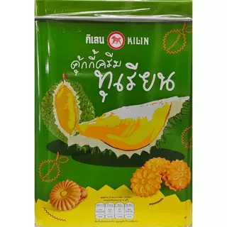 กิเลน ขนมปังปิ๊บจิ๋วพิมพ์ลาย คุ้กกี้ไส้ครีมทุเรียน น้ำหนัก 400 กรัม 1 ปิ๊ป