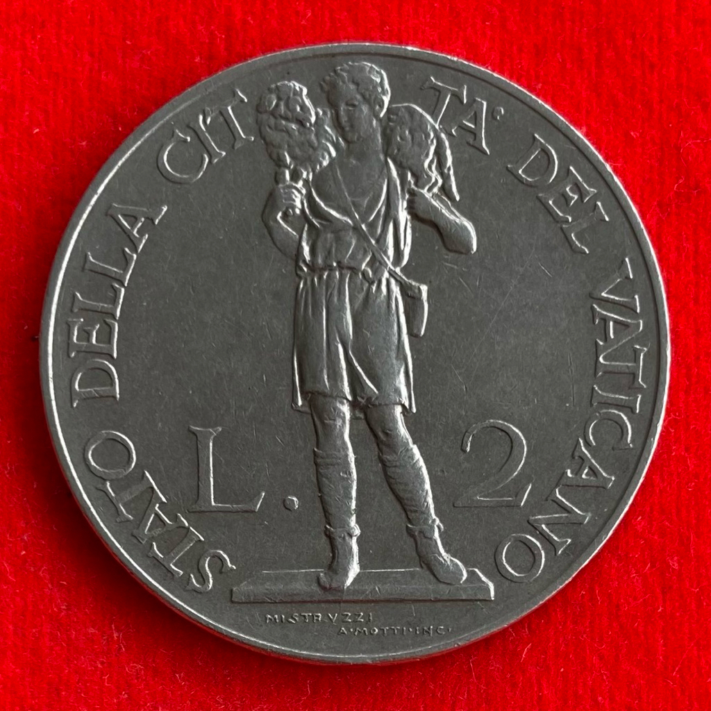 🇻🇦 เหรียญวาติกัน Vatican 2 lire ปี 1935 เหรียญต่างประเทศ