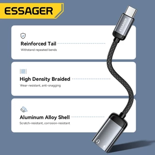 Essager Type-C ถึง L สายอะแดปเตอร์เสียง อะแดปเตอร์ OTG ชาร์จ + เสียง 2 ใน 1