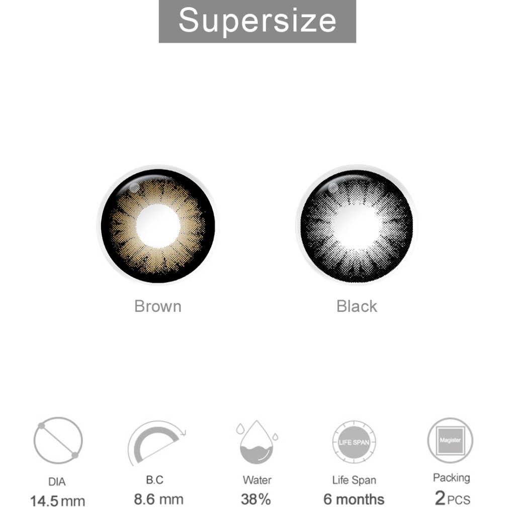Magister Realcon คอนแทคเลนส์ 6 เดือน บิ๊กอายสีดำ ตาโตสีน้ำตาล ตาโต ตาสวย เลนส์นิ่มใส่สบายตา 2 ชิ้น/คู่ - รูปที่ 4