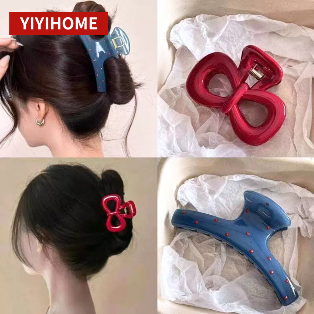 YIYIHOME กิ๊บติดผม ที่หนีบผม แฟชั่นลายจุด โบว์สีแดง-น้ำเงิน สไตล์เกาหลี  น่ารัก ใส่ได้ทุกลุค – โปรปัง