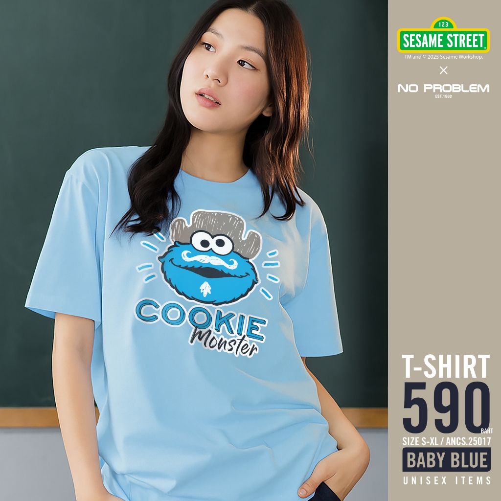 New เสื้อยืด SESAMEคอกลม ANCS.25017-  SESAME STREET T- SHIRT
