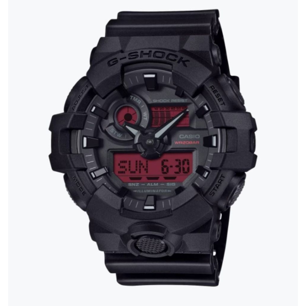 นาฬิกาข้อมือ Casio G-Shock Special Color Bold Black and Red series รุ่น GA-700BBR-1A ของแท้ รับประกั