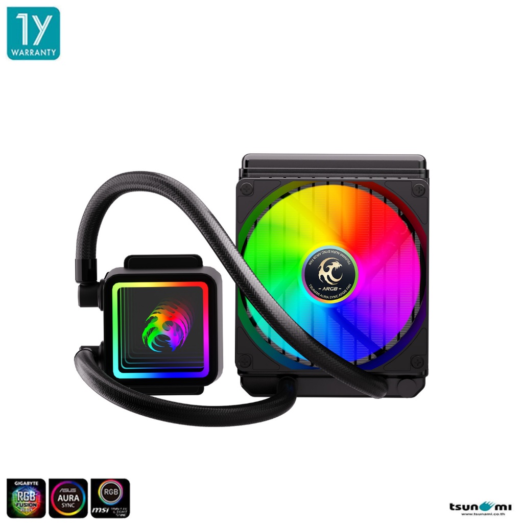 ชุดน้ำระบบปิด Tsunami V120 ARGB TDP 230W AIO Liquid Cooler รับประกัน 1 ปี