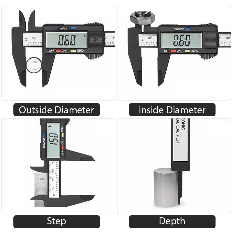 เวอร์เนียร์ดิจิตอล เวอร์เนียร์คาลิปเปอร์ ความแม่นยำสูง เวอร์เนียร์ ดิจิตอล ตัวเครื่องสแตนเลส ตัวเครื่องโลหะ คาลิปเปอร์คว - รูปที่ 3