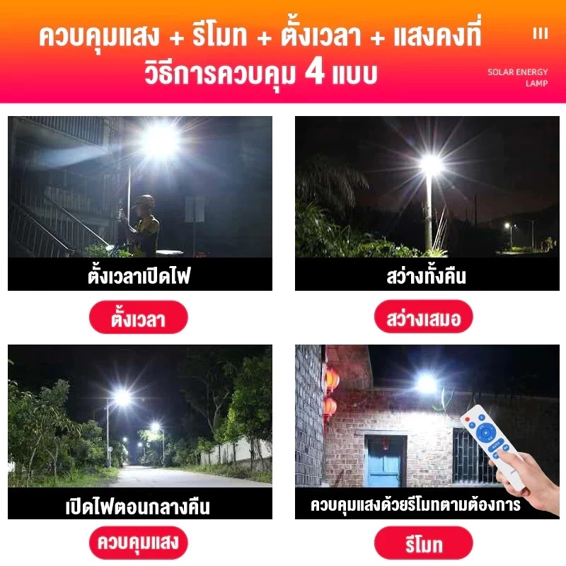 【รับประกัน30ปี】ไฟโซล่าเซลล์ ไฟถนนโซล่าเซลล์ 600000W LED ไฟภายนอกอาคาร solar light ไฟถนน พร้อมรีโมท solar street light thumbnail 10