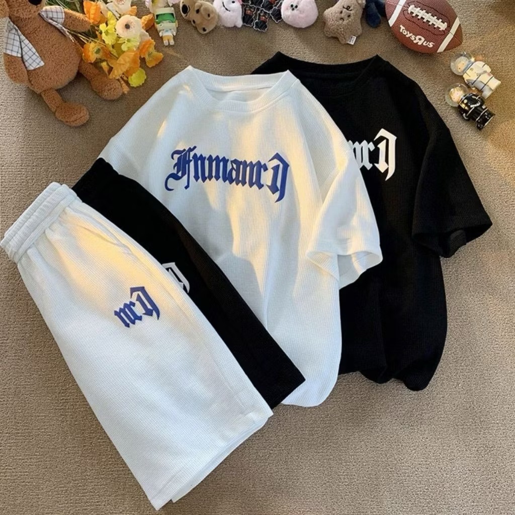 2-14 ปี ชุดเซ็ทเด็กชาย แฟชั่น เสื้อแขนสั้นกางเกงขาสั้น ลำลองกีฬา 2ชิ้น สไตล์เกาหลี