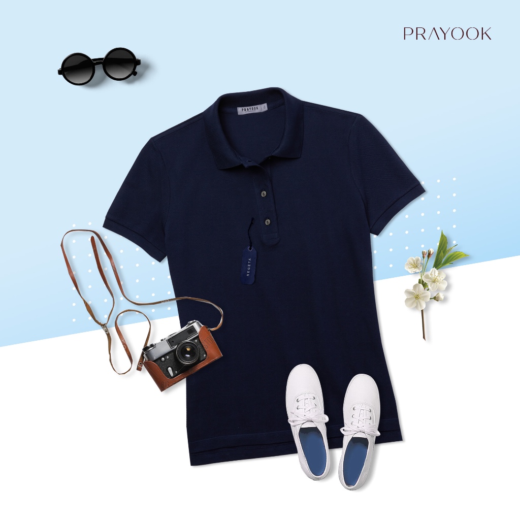 เสื้อโปโล สีกรมท่า REGATTA (RGT02) ทรงผู้หญิง