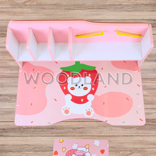 🍓80cm โต๊ะเขียนหนังสือเด็ก ชุดโต๊ะและเก้าอี้ โต๊ะเรียนเด็กปรับระดับ ไม่มีฟอร์มาลดีไฮด์ ไม่มีกลิ่น สรีรศาสตร์