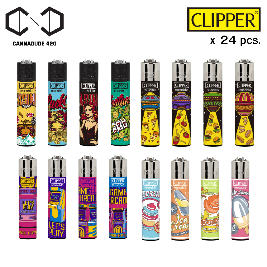ไฟแช็ค Clipper | Reusable Lighter New Collection [ แพ็ค 24 ชิ้น ]
