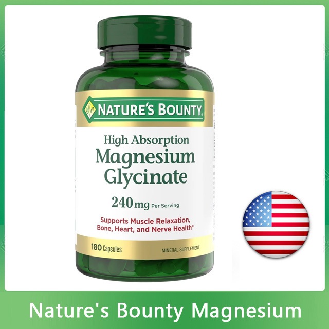 (Exp.02/2028)Nature's Bounty Magnesium Glycinate 240 mg, 180 Capsules