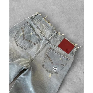 Baggy vintage denim กางเกงยีนส์สไตล์วินเทจ/สตรีท สีฟอกเฟด ขาดๆเซอร์ๆ ทรงBaggyjeans ยอดฮิตที่สุดแห่งยุค แมตช์ง่ายทุกลุค